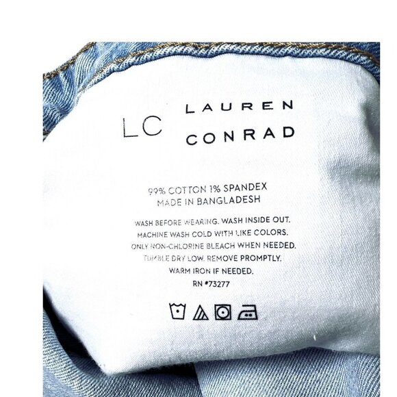 LC Lauren Conrad Womens High Rise Light Wash Distressed Cropped Jeans Sz 18 New - Picture 7 of 10